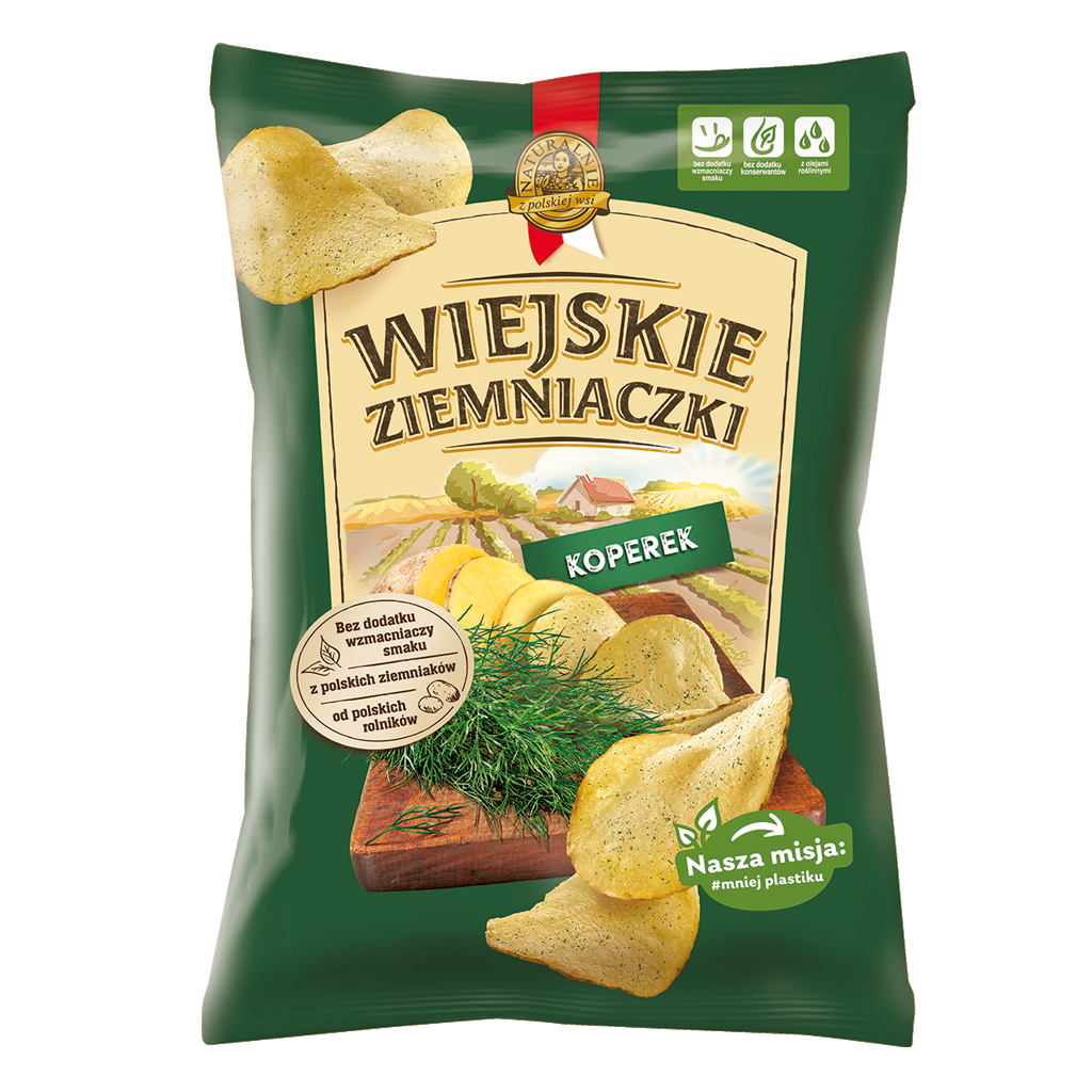 Картофельные чипсы Wiejskie Ziemniaczki со вкусом укропа 130 г-2-mywatershop.com.ua