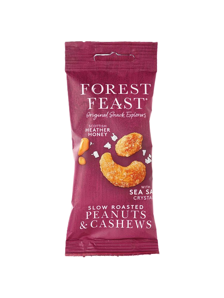 Смесь жареного арахиса и кешью Forest Feast с вересковым мёдом 40 г-35-mywatershop.com.ua