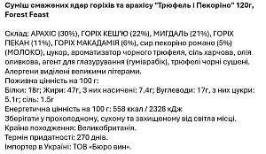 Смесь обжаренных ореховых ядер и арахиса Forest Feast Трюфель и Пекорино 120 г — фото 2