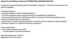 Натуральные фруктовые Конфеты "Яблоко-Черника" Bоb Snail 100 г — фото 4