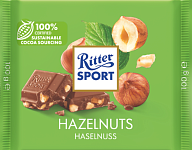 Шоколад Ritter Sport молочный с дроблёным лесным орехом 100 г-1-mywatershop.com.ua