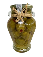 Оливки Torremar Gordal фаршировані натуральним перцем без кісточки 580 г-mywatershop.com.ua