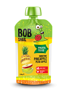 Пюре фруктове "Смузі Ананас-Груша-Яблуко" Bоb Snail пастеризоване 120 г-5-mywatershop.com.ua