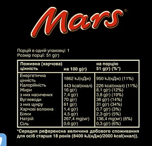 Батончик шоколадний Mars 51 г — фото 3