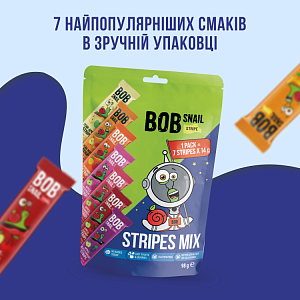 Набір цукерок фруктово-ягідних "Страйпи асорті" Bоb Snail 98 г — фото 2