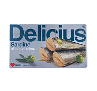 Сардина Delicius в оливковій олії 120 г-3-mywatershop.com.ua