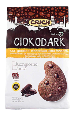 Печиво Crich Чокодарк з шоколадними дропсами 300 г — фото 1