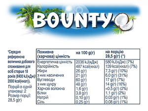 Батончик шоколадний Bounty 57 г — фото 3