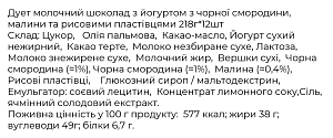 Шоколад Ritter Sport Duett молочный с йогуртом, чёрной смородиной, малиной и рисовыми хлопьями 218 г — фото 2