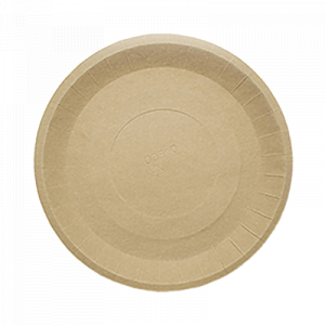 Одноразовая  крафтовая тарелка 23 см (100 шт/уп) — фото 1