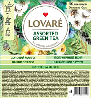 Чай Lovare Зелений асорті Assorted Green Tea (50 пак)-1-mywatershop.com.ua