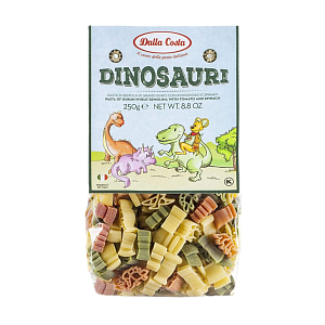 Макарони Dalla Costa Dinosauri з томатом і шпинатом 250 г — фото 1