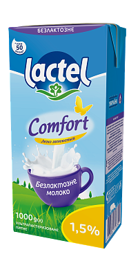 Молоко Lactel безлактозное 1.5% 1 л — фото 1