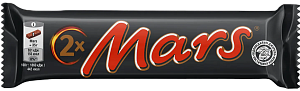 Батончик шоколадний Mars х2 з нугою та карамеллю 70 г — фото 1