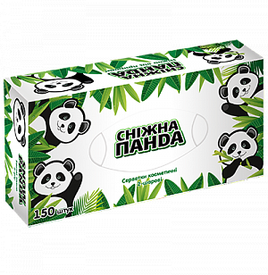 Серветки косметичні Сніжна Панда 150 шт
 — фото 1