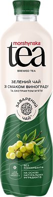 Чай зелёный со вкусом винограда и мяты Morshynska Tea 0,5 л негазированный напиток — фото 4