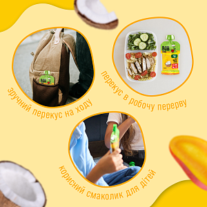 Пюре фруктовое "Смузі Манго-Кокос" Bоb Snail 120 г — фото 3