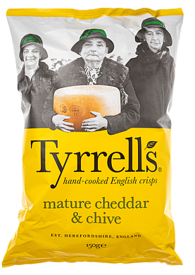 Чипси картопляні Tyrrell's з чеддером і цибулею 150 г — фото 1