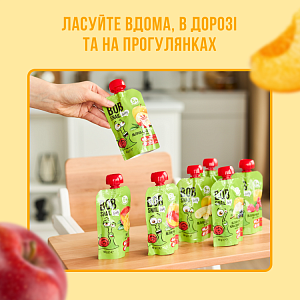 Пюре фруктове "Яблуко-Персик" Bоb Snail для дітей від 5 місяців 90 г — фото 3