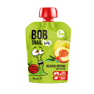 Пюре фруктовое "Яблоко-Персик" Bоb Snail для детей от 5 месяцев 90 г-2-mywatershop.com.ua