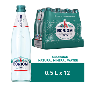 Borjomi 0,5 л в стекле сильногазированная вода — фото 1