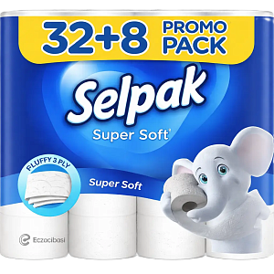 Туалетная бумага Selpak Super Soft трехслойная 32 + 8 рулонов — фото 1