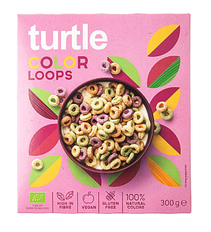 Сухой завтрак Turtle Цветные колечки без глютена органический 300 г — фото 1