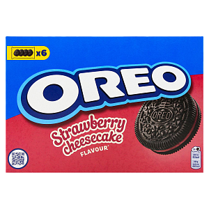 Печенье Oreo с какао и начинкой со вкусом клубники и чизкейка 228 г — фото 1