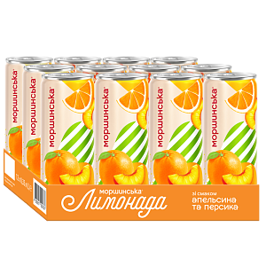 Моршинська Лимонада зі смаком апельсина та персика 0,33 л соковмісний середньогазований напій — фото 3
