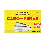 Сардини Cabo De Penas в соняшниковій олії з лимоном 120 г-mywatershop.com.ua