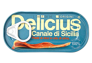 Філе сицилійського анчоуса Delicius в оливковій олії 28 г — фото 1