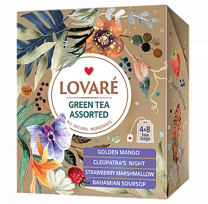 Чай Lovare "Зелений асорті" (32 пак) — фото 1