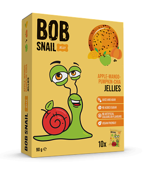 Мармелад фруктово-овочевий "Яблуко-Манго-Гарбуз-Чіа" Bоb Snail 90 г — фото 1