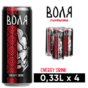 Моршинська Воля 0,33 л х 4 банки енергетичний середньогазований напій — фото 1