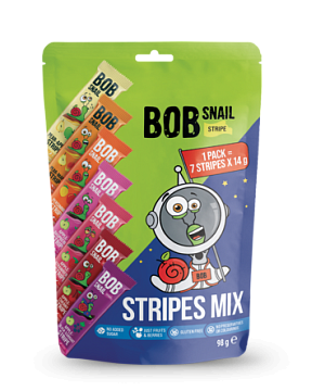 Набір цукерок фруктово-ягідних "Страйпи асорті" Bоb Snail 98 г — фото 1