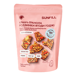 Кранч-гранола SunFill с изюмом и ягодами годжи 150 г — фото 1