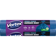 Пакеты для мусора Vortex Double Power LDPE многослойные синие 120 л &times; 10 шт-mywatershop.com.ua