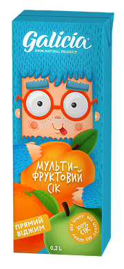 Сок Galicia Мультифруктовый с мякотью 0,2 л — фото 1