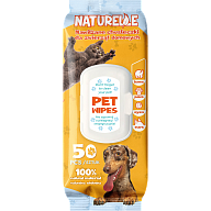 Влажные салфетки Naturelle для ухода за домашними животными 50 шт-7-mywatershop.com.ua