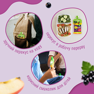 Пюре фруктово-ягодное "Смузи Яблоко-Черная Смородина" Bоb Snail пастеризованное 120 г — фото 3