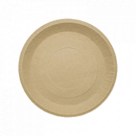 Одноразовая крафтовая тарелка 18 см (100 шт/уп)-mywatershop.com.ua