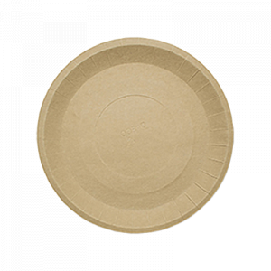 Одноразовая крафтовая тарелка 18 см (100 шт/уп) — фото 1