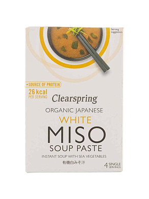 Паста Clearspring для приготовления белого Мисо супа с морскими водорослями 4 &times; 15 г — фото 1