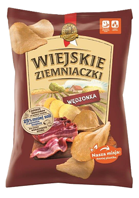 Чипси картопляні Wiejskie Ziemniaczki зі смаком бекону 130 г — фото 1