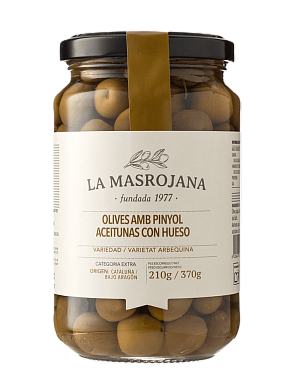 Оливки La Masrojana с косточкой Арбекина 370 г — фото 1