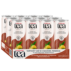 Чай чорний зі смаком лимона та лемонграсу Morshynska Tea 0,33 л негазований напій — фото 3