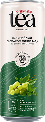 Чай зелений зі смаком винограду та м&rsquo;яти Morshynska Tea 0,33 л негазований напій — фото 4