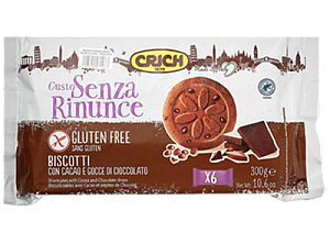 Печенье Crich с какао и шоколадными дропсами без глютена 300 г — фото 1