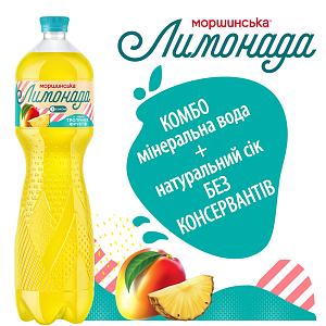 Моршинська Лимонада зі смаком тропічних фруктів 1,5 л соковмісний середньогазований напій Xmas limited edition — фото 3