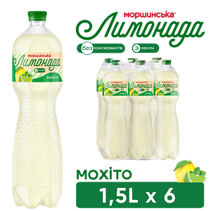 Моршинская Лимонада Мохито 1,5 л сокосодержащий среднегазированный напиток — фото 1